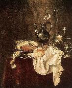 Willem Claesz. Heda Ham and Silverware oil on canvas